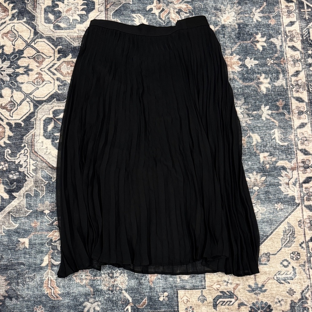 L | Urban Outfitters | Black Pleated 2-Layered Midi Skirt